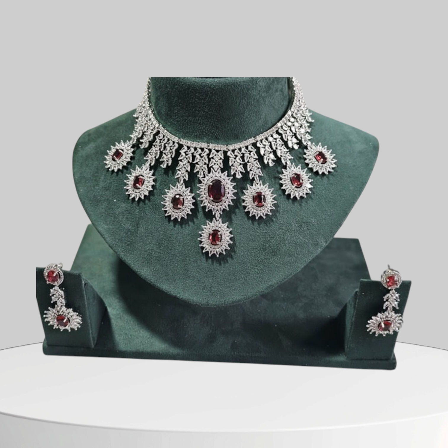 Diamond Necklace with Ruby Radiance