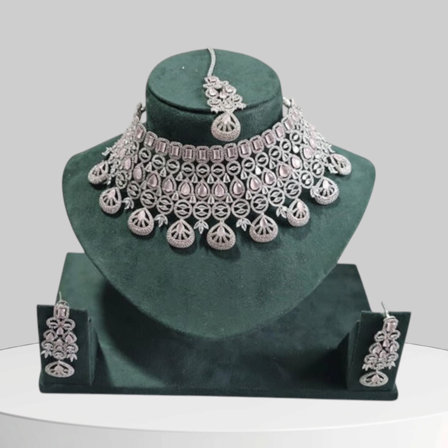 Diamond Choker with Soft Pink Accents