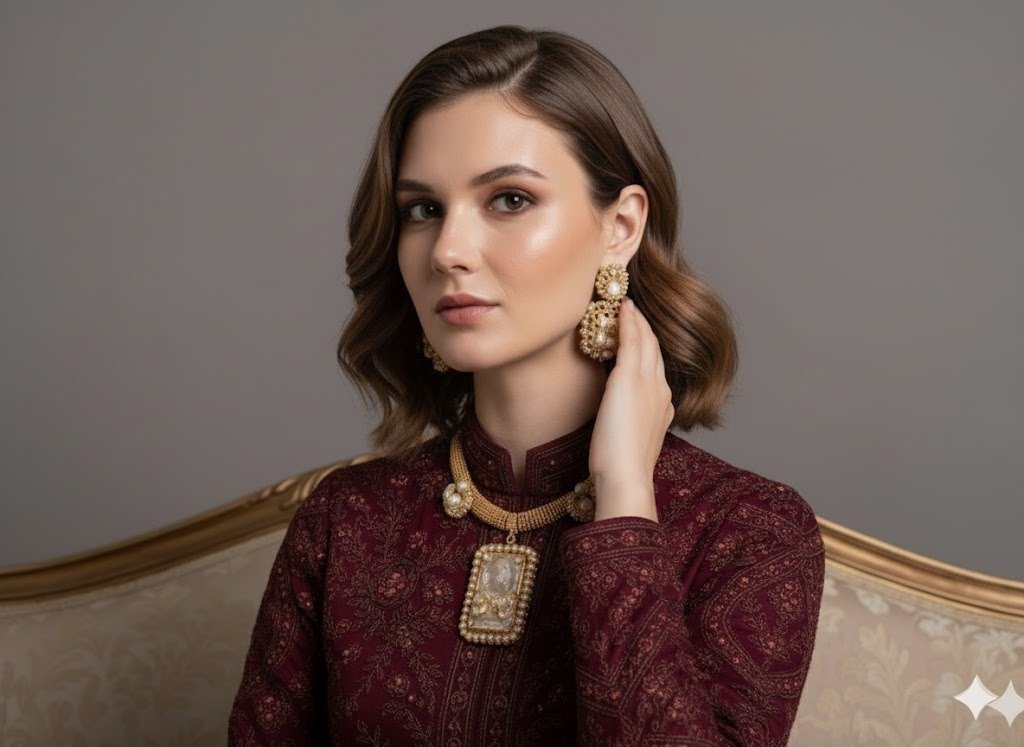 The Enchanted Ivory Scroll – Art Deco Gold & Black Pearl Set - Image 2