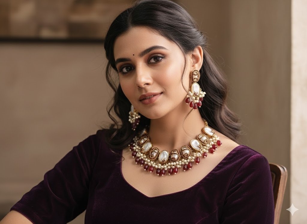 The Ruby Empress Choker – Garnet & Ivory Grandeur - Image 2