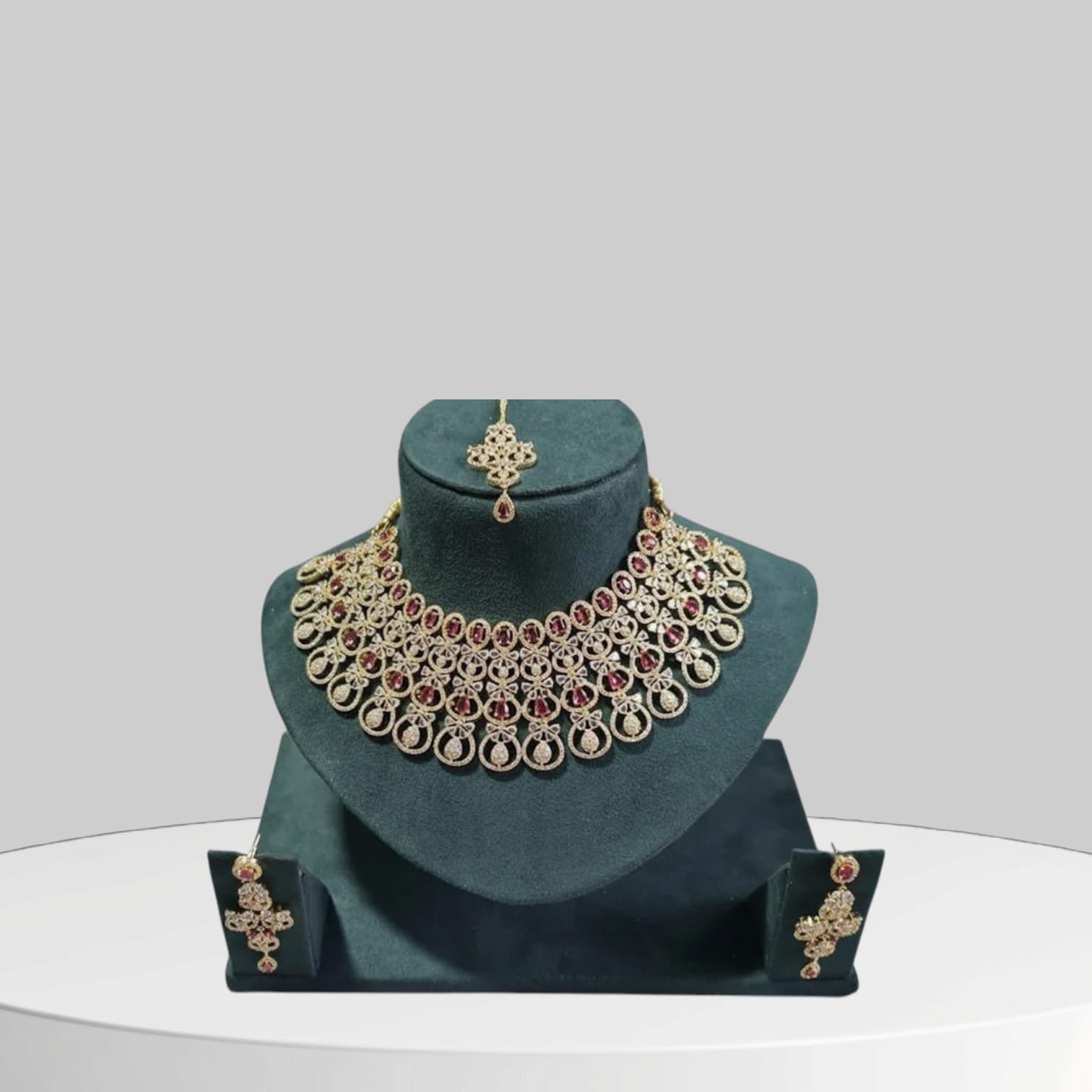 Diamond Necklace with Ruby Elegance