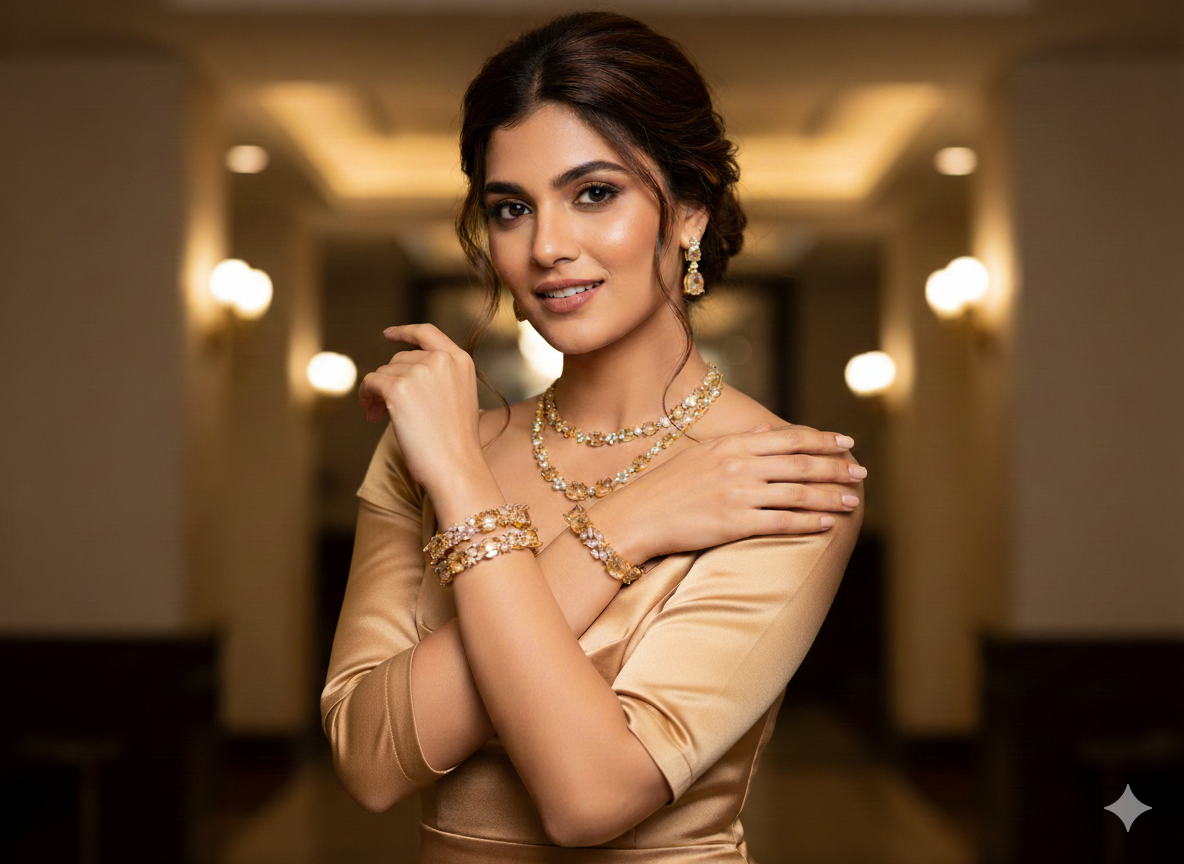 Champagne Bangle – Warm Golden Elegance with Subtle Sparkle - Image 2